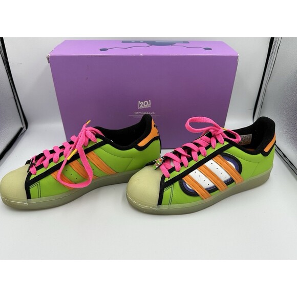 Adidas x The Simpsons Superstar Squishie Sneakers W Sz 7 |Green/Pink Ltd Edition - Picture 2 of 6